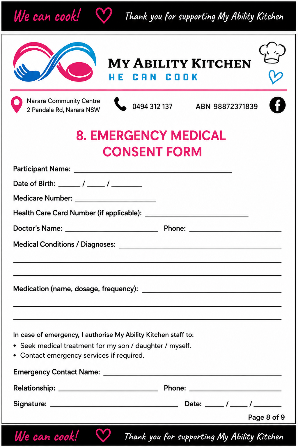 Emergency Medical Consent preview